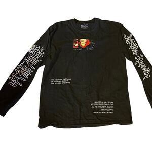 Jujutsu Kaisen Black Graphic Front and Back Long Sleeve T-Shirt Size Large Anime